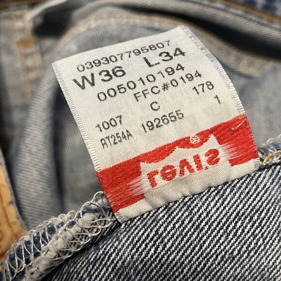 Men's Levis 501 Original Fit Denim Jeans SZ 36x34 Blue Modern Button Fly Red Tab - Picture 10 of 13